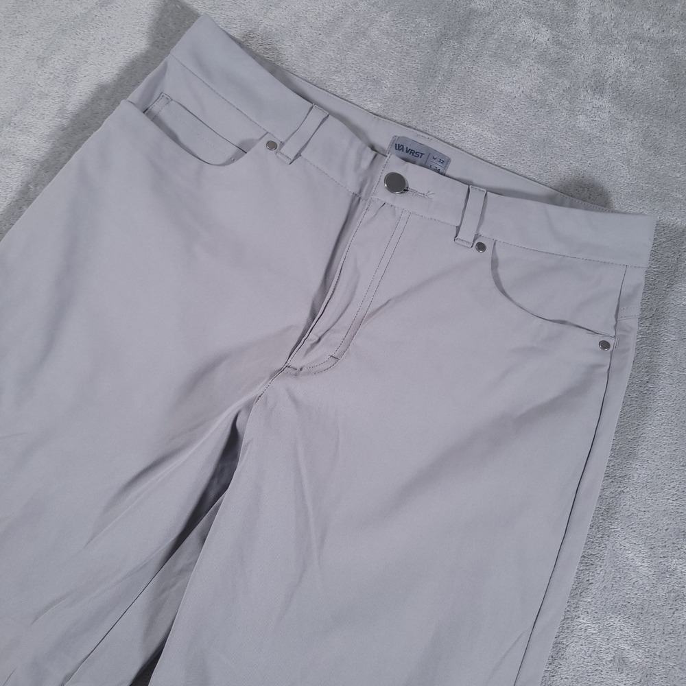 VRST Commuter Athletic Fit Pants Mens 32x34 Grey Performance 5-Pocket Trousers‎